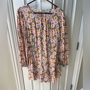 Miss Selfridge, floral mini summer dress, long sleeve (size 10) EUC